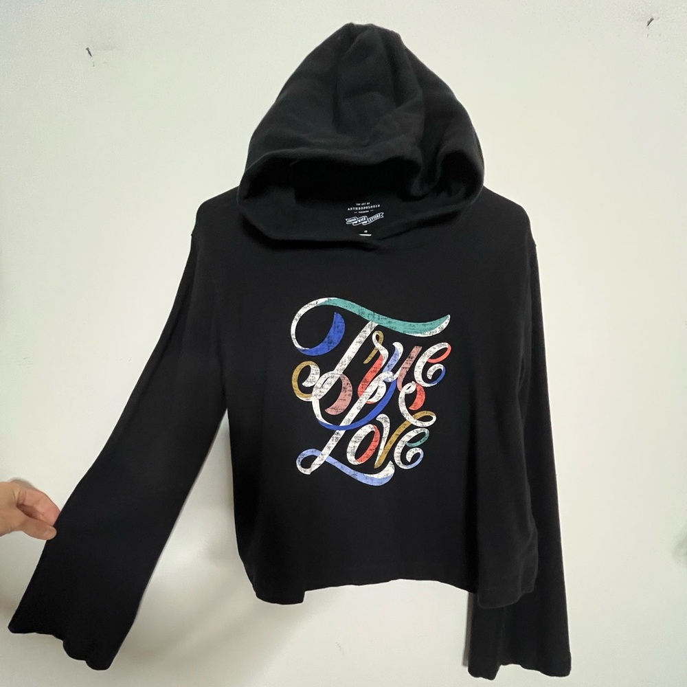 Anthropologie Super Nice Letters True Love Cropped
Graphic Hoodie🌈